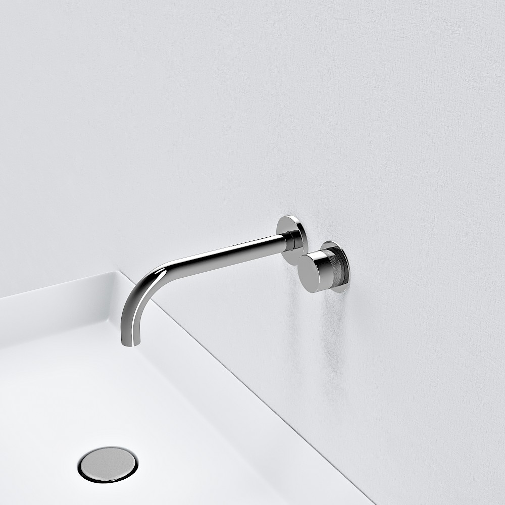 Horizontal Round Single Handle Wall Mounted Basin Mixer – Right Hand