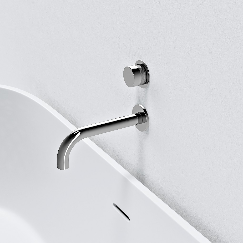 Vertical Round Single Handle Wall Mounted Bath Mixer