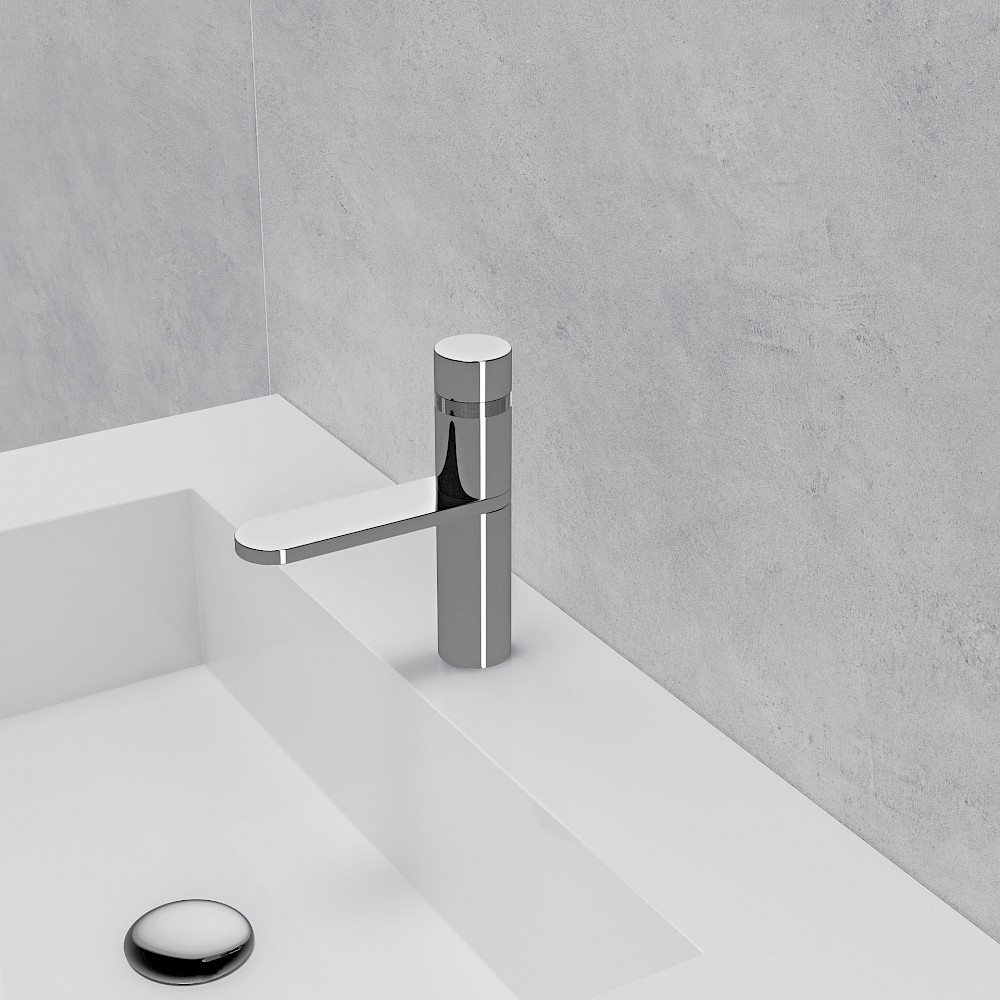 Round Monobloc Basin Mixer