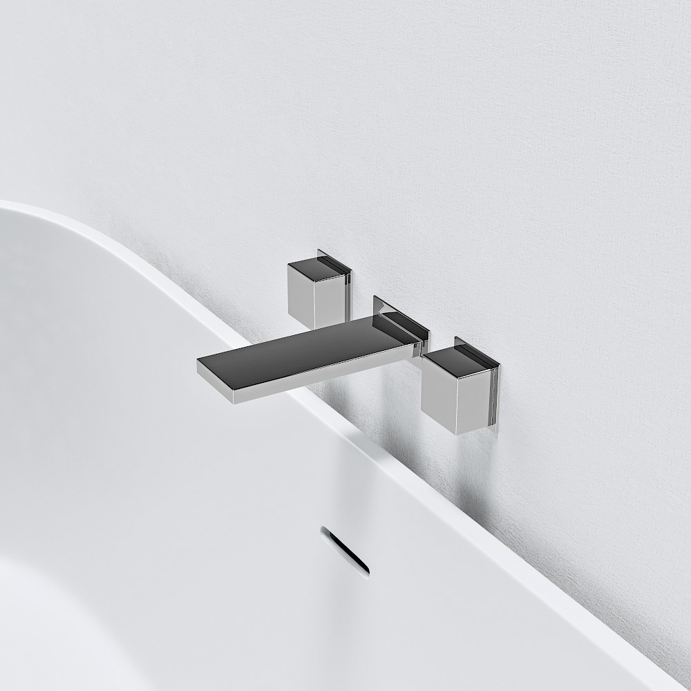 Square Inline Wall Mounted Bath Mixer