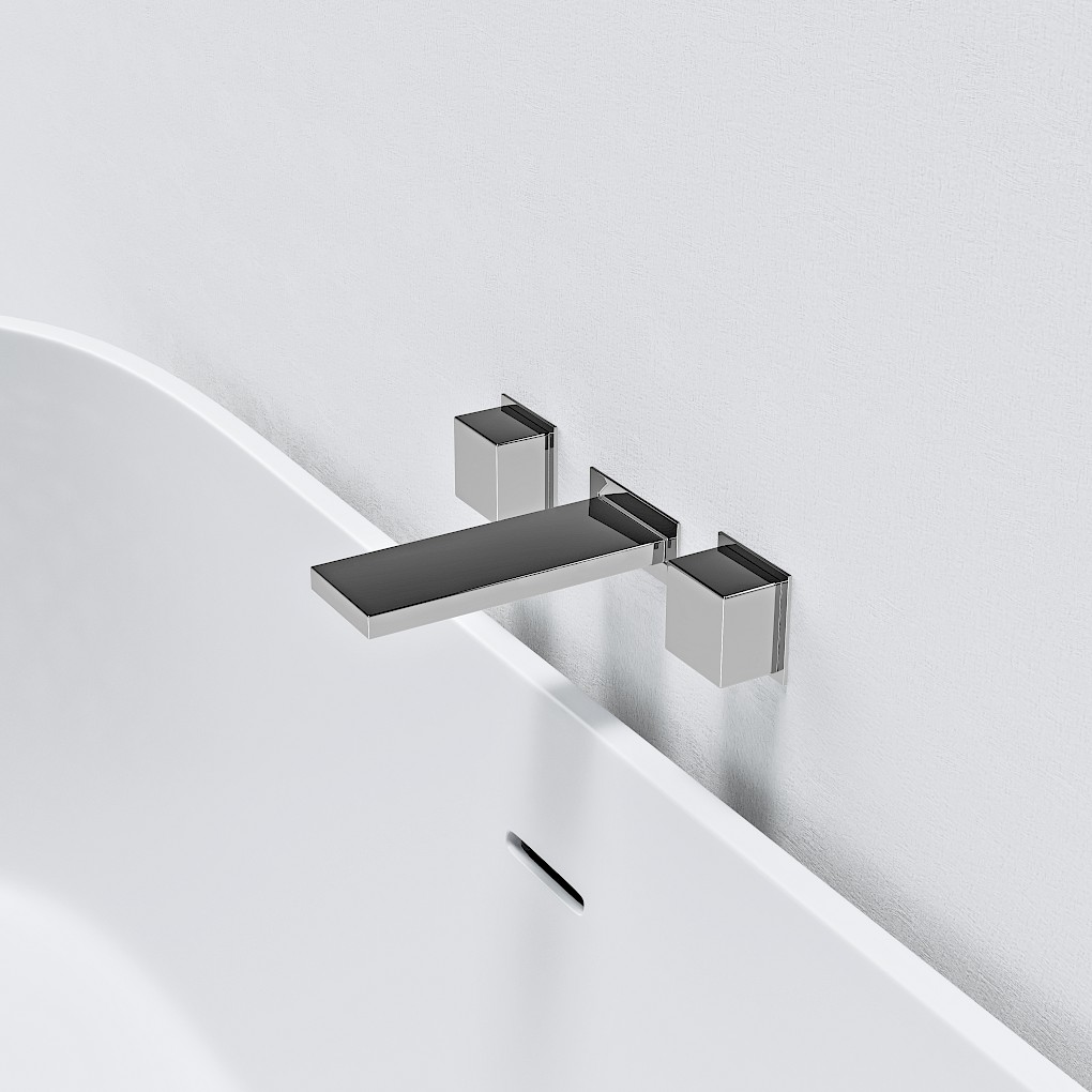Square Inline Wall Mounted Bath Mixer