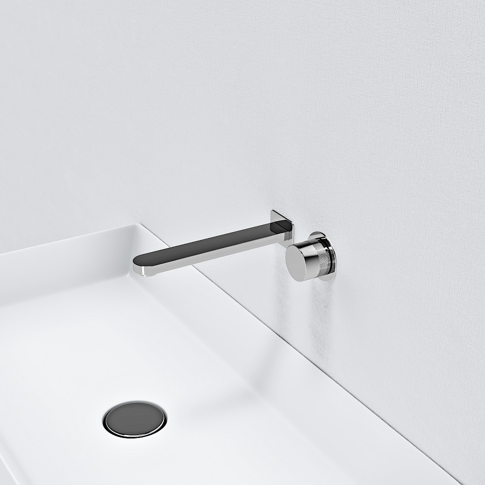 Horizontal Round Single Handle Wall Mounted Basin Mixer – Right Hand