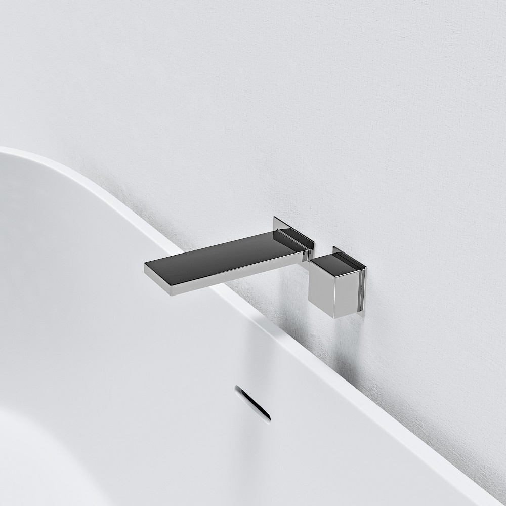 Horizontal Square Single Handle Wall Mounted Bath Mixer – Right Hand