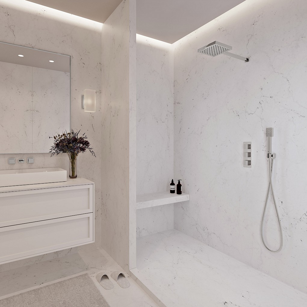 - KRU.100.WMR Shower Unit with KHS.120.SRR Handset; KV1R Single Outlet Valve; KBN.M1H.DMR Monobloc Basin Mixer