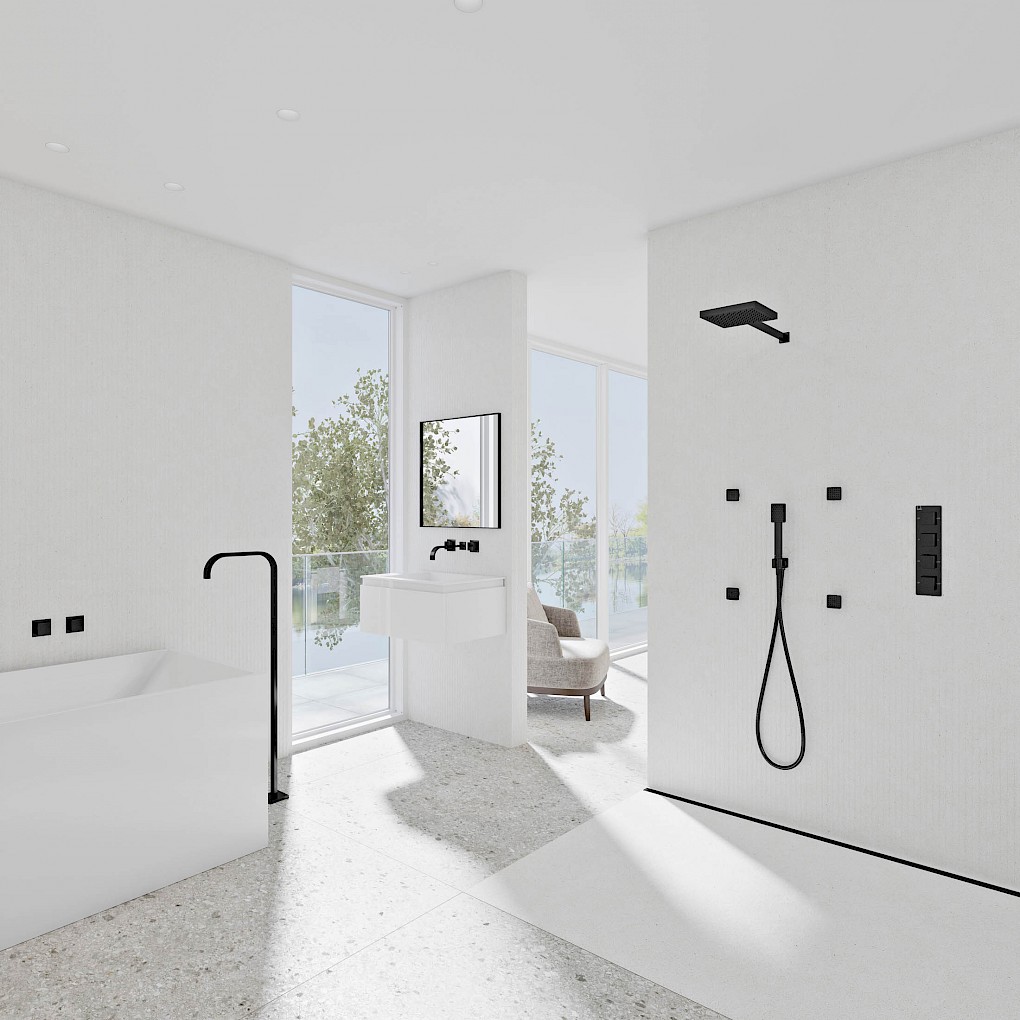 KSR.019.WMS Slide Rail with KHS.100.SRS Handset, KV1S Valve, KBN.I3H.DMS Basin Mixer