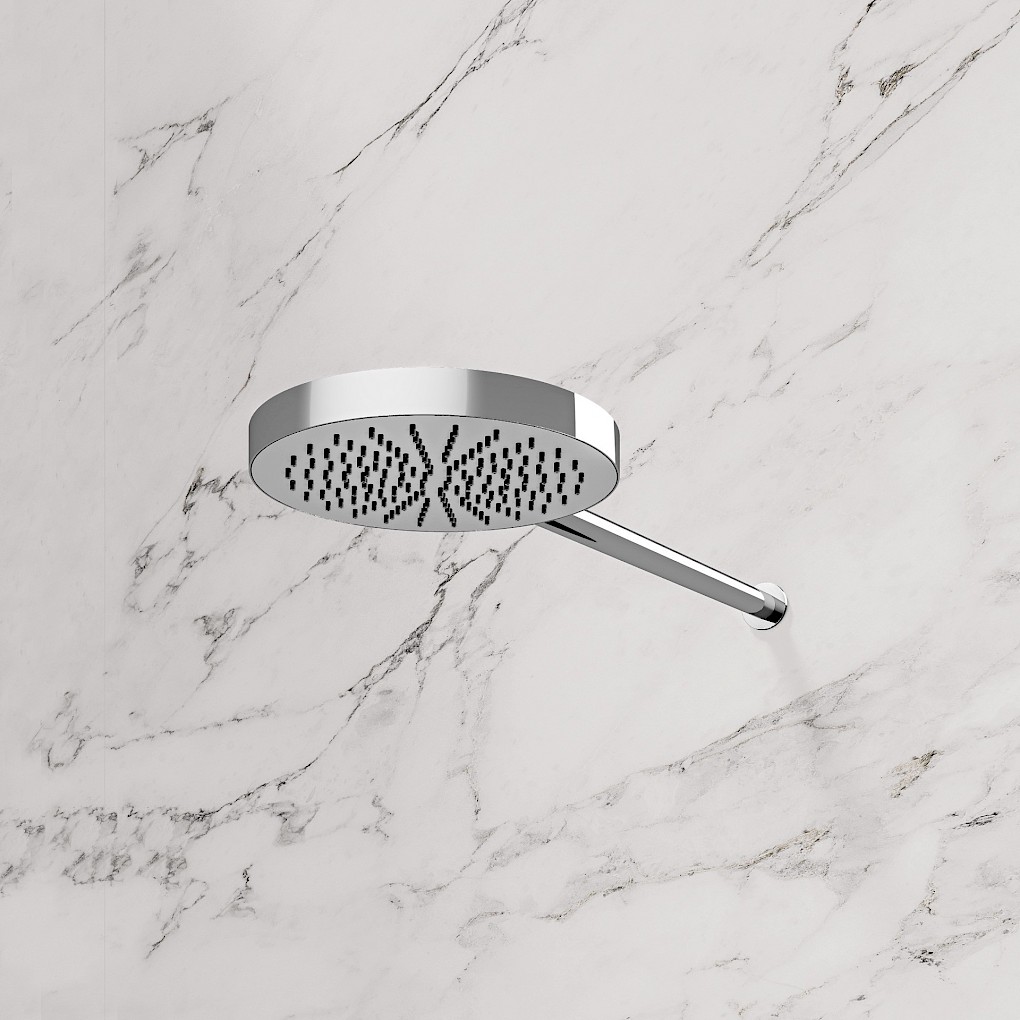 Wall mounted overhead shower